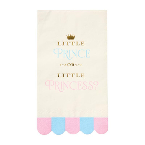 Little Prince or Little Princess Gender Reveal Scallop Napkins
