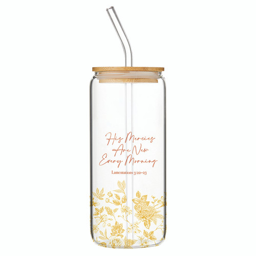 His Mercies Are New - Glass Tumbler