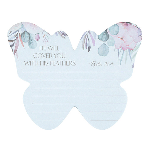 Butterflt Sticky Note Pad - He Will Cover You