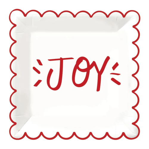 Foil Scalloped Plates - Joy
