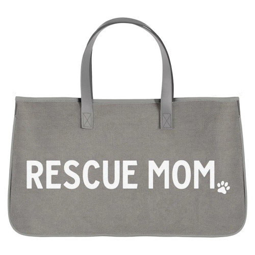 Grey Canvas Tote - Rescue Mom