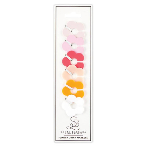 Acrylic Drink Markers - Flowers - Set of 6