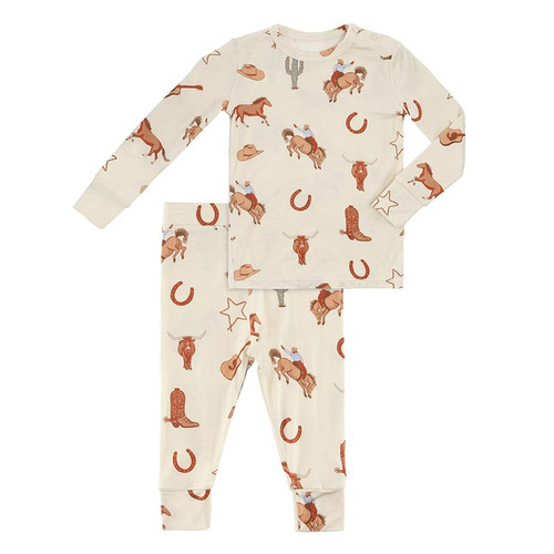 Two-Piece Long Sleeve PJ Set - Cowboy