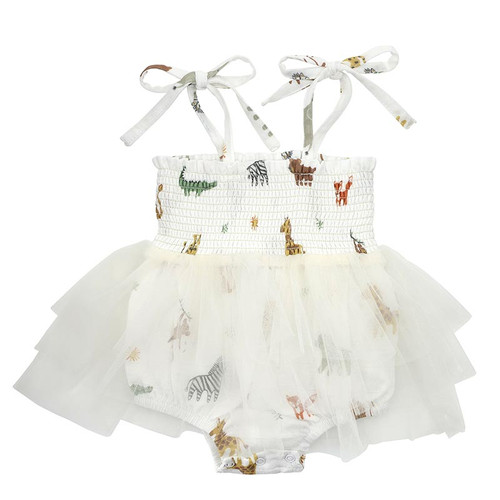 Tutu Bubble Romper - Safari