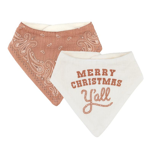 Bandana Bib Set of 2 - Merry Christmas Ya'll