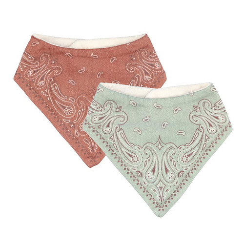 Bandana Bib Set of 2 - Brown/Green