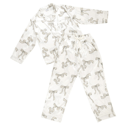 Long Sleeve PJ Set - Flax Bow