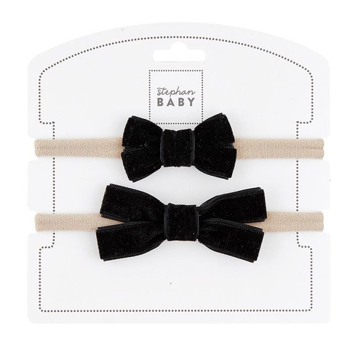 Headband Set - Fancy Black Bow - Set Of 2