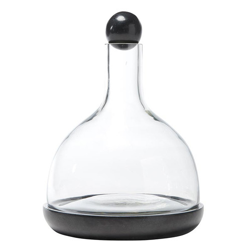 Black Marble and Glass Carafe