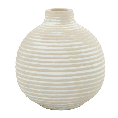 White Striped Droplet Vase