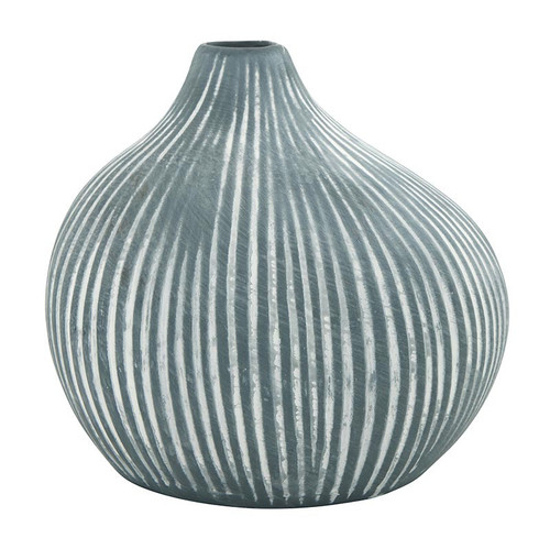 Blue Striped Droplet Vase