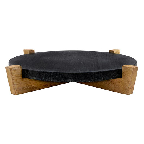 Black Marble Board on Wood Stand