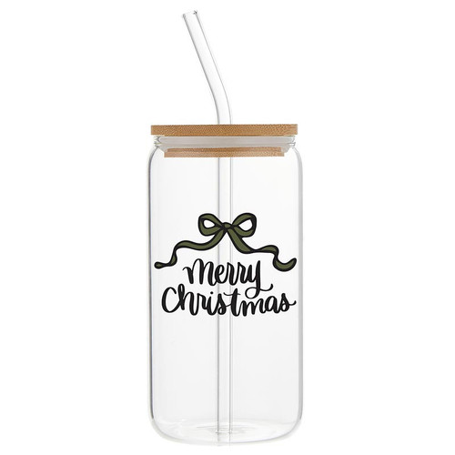 Glass Cold Brew Tumbler - Merry Christmas