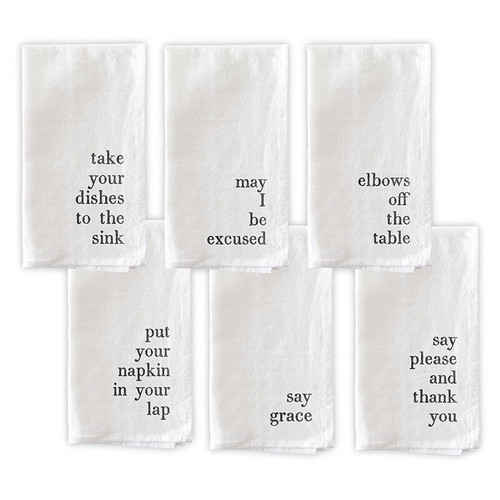 Face to Face Dinner Napkin Set - Mind Your Manners