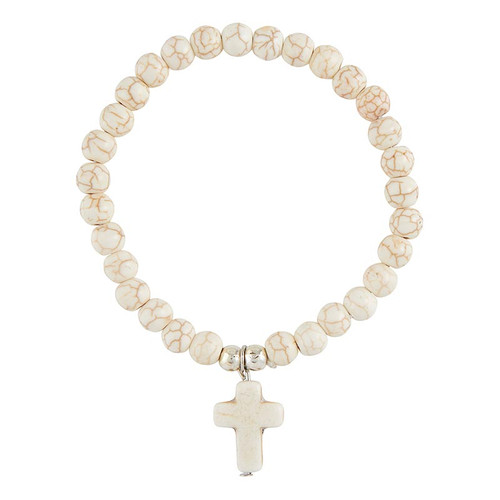 Cross Bracelet - White