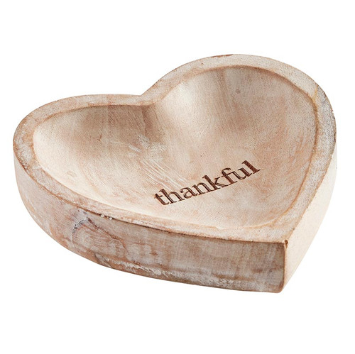 Wood Heart - Thankful