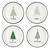 Green Holiday Dishes - Trees - Set of 4