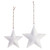 White Enamel Star Ornaments - Set of 2