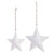 White Enamel Star Ornaments - Set of 2