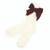 Cotton Socks in Ornament - Ivory + Burgundy Velvet Bow