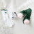 Cozy Socks in Ornament - White with Green Bow/Trim