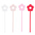 Acrylic Stir Sticks - Pink Flowers - Set of 4