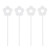 Acrylic Stir Sticks - White Flowers - Set of 4