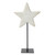 Wood Star On Iron Stand - White - Small