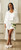 Long Ruffled Satin Robe - White + Gold Rings