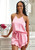 Cami + Velvet Ruffled Short - Pink