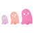 Pink Acrylic Decoration - Kailo Ghosts - Set of 3