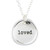 Stamp Pendant Necklace - Loved - Silver