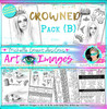 CROWNED - Art Image Pack by Michelle Grant
B&W & Art Images in A4, A5 & A6 sizes & 1x A4 Quote & Pattern  Sheet - 10x Digital Jpeg files @300 dpi  
HALF PACK A&B - (6 Files)