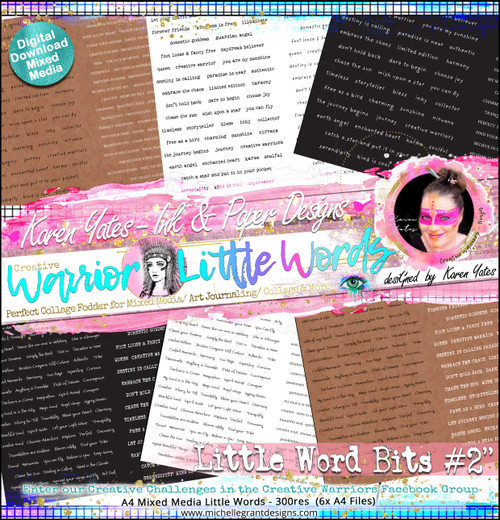 LITTLE WORD BITS#2 - Warrior Little Words Pack by Karen Yates
Digital Jpeg files @300 dpi  
FULL PACK - (6 Files)