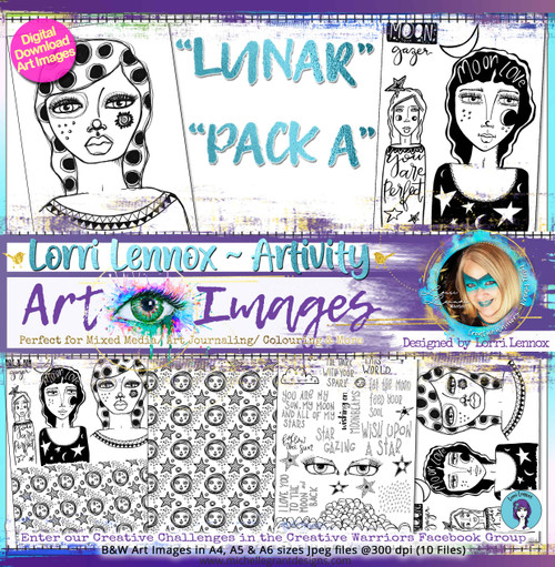 LUNAR - PACK A - Art Image Pack by Lorri Lennox
Full pack = x10 - 300 - res files
1/2 packs = x5 -300 - res files (Pack A & Pack B)