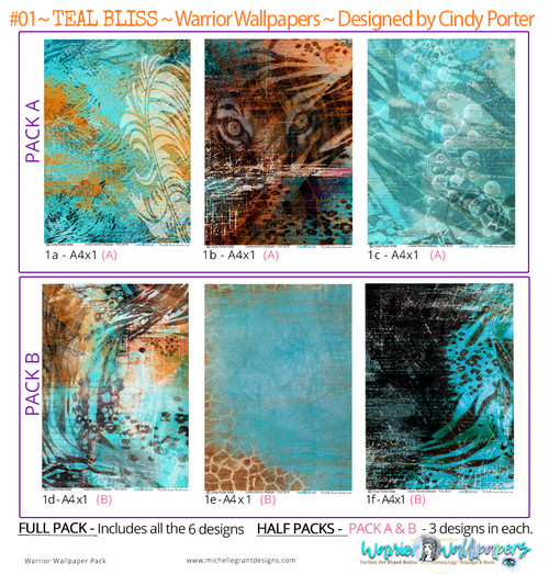 TEAL BLISS - Pack B - Warrior Wallpapers by Cindy Porter
Full pack = x8 - 300 - res files
1/2 packs = x5 -300 - res files (Pack A & Pack B)