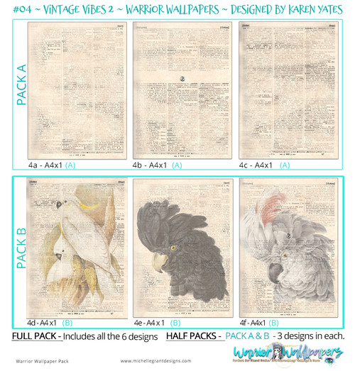 VINTAGE VIBES #2 ~ Warrior Wallpapers by Karen Yates
Full pack = x8 - 300 - res files
1/2 packs = x5 -300 - res files (Pack A & Pack B)