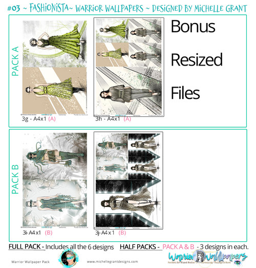 FASHIONISTA - Wallpaper by Michelle Grant Bonus Resized Files
Full pack = x6 - 300 - res files
1/2 packs = x3 -300 - res files (Pack A & Pack B) also Available FASHIONISTA - Wallpaper by Michelle Grant Bonus Resized Files
Full pack = x6 - 300 - res files
1/2 packs = x3 -300 - res files (Pack A & Pack B) also Available