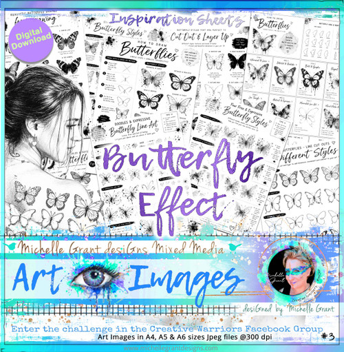Butterfly Effect - Inspiration Sheets - Online Class Image - Hillbilly Scrappin 
Includes 11x 300-res, A4 files.