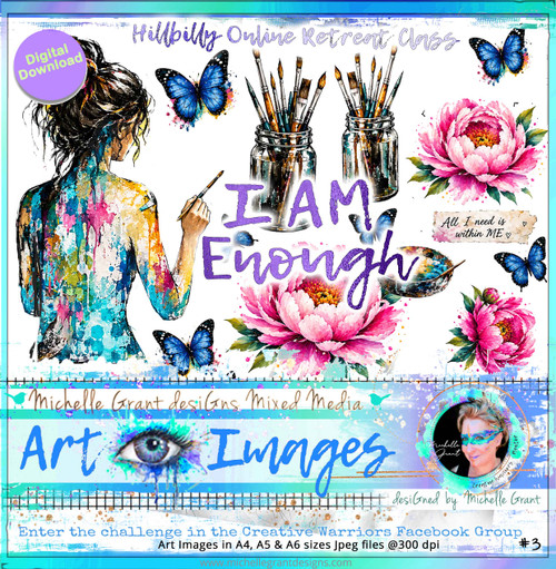 I Am Enough – Digital Art Inspiration Sheet

Created by Michelle Grant desiGns for Annette's I Am Enough class at Hillbilly Scrappin's Layers & Legends Retreat.