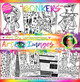 BONKERS - Art Image Pack by Tammy Klingner 
B&W & Art Images in A4, A5 & A6 sizes & 1x A4 Quote & Pattern  Sheet - 10x Digital Jpeg files @300 dpi  
FULL PACK - (10 Files)
HALF PACK A&B - (6 Files)