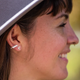 Crescent Moon Post Earrings