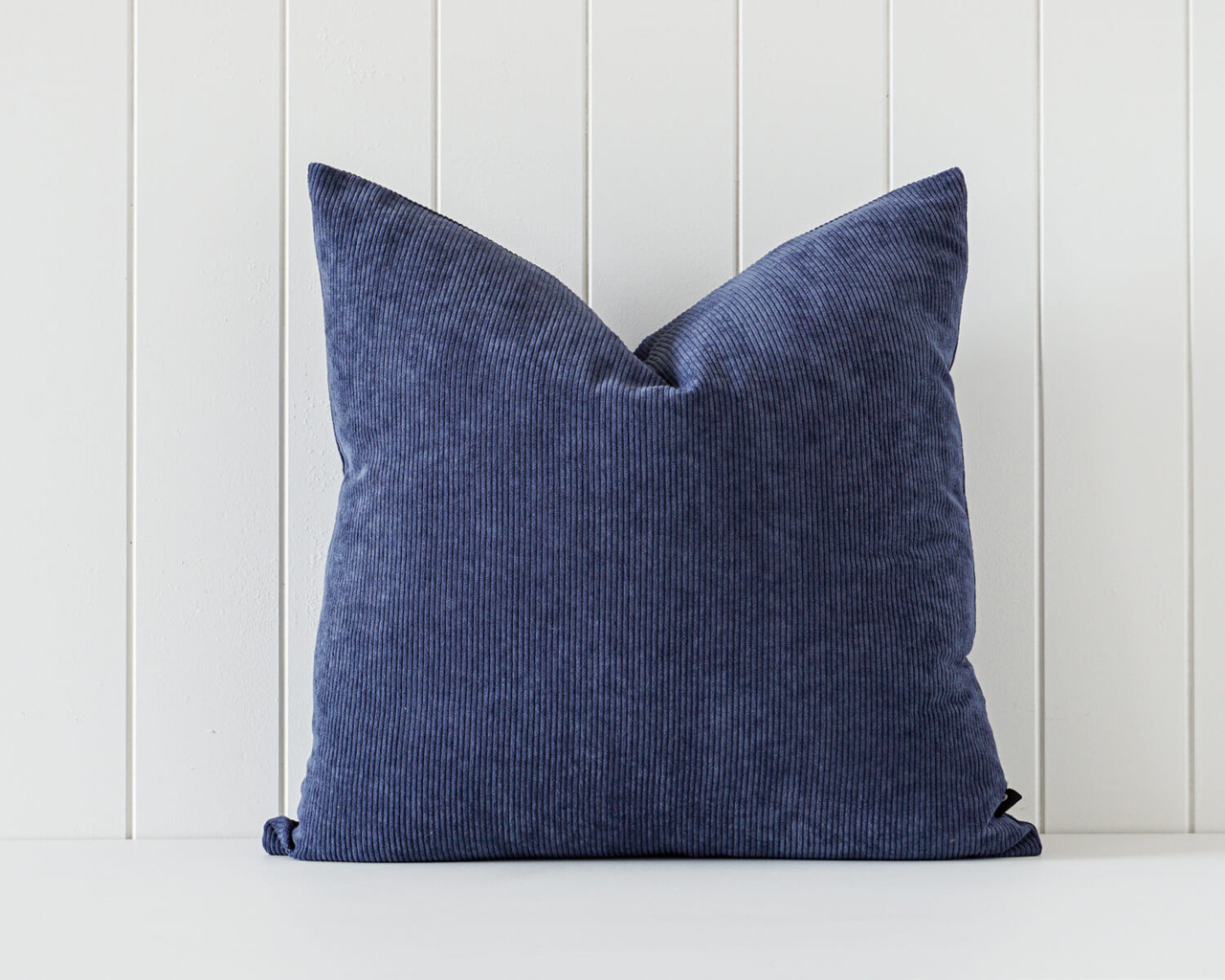 Indoor Cushion Corduroy Feather Insert 50x50 Slate Blue Lifestyle