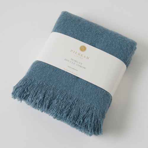 Morgan Boucle Throw - Denim Blue