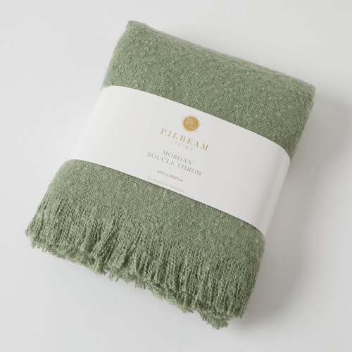 Morgan Boucle Throw -Sage