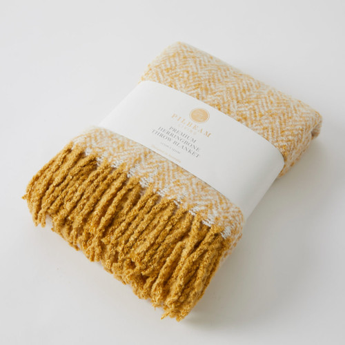 Herringbone Throw - Mustard