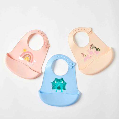 Whimsical Silicone Bib - Dinosaur