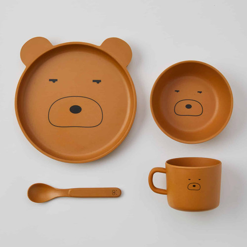 Kids Animal Bamboo Dinnerware Set - Bear