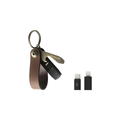 Brown Leather Tagged Tech Keys