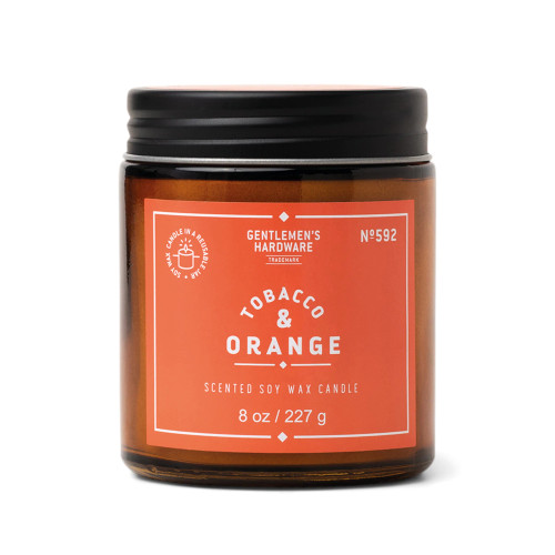 Candle Glass Jar 8oz - Tobacco &  Orange